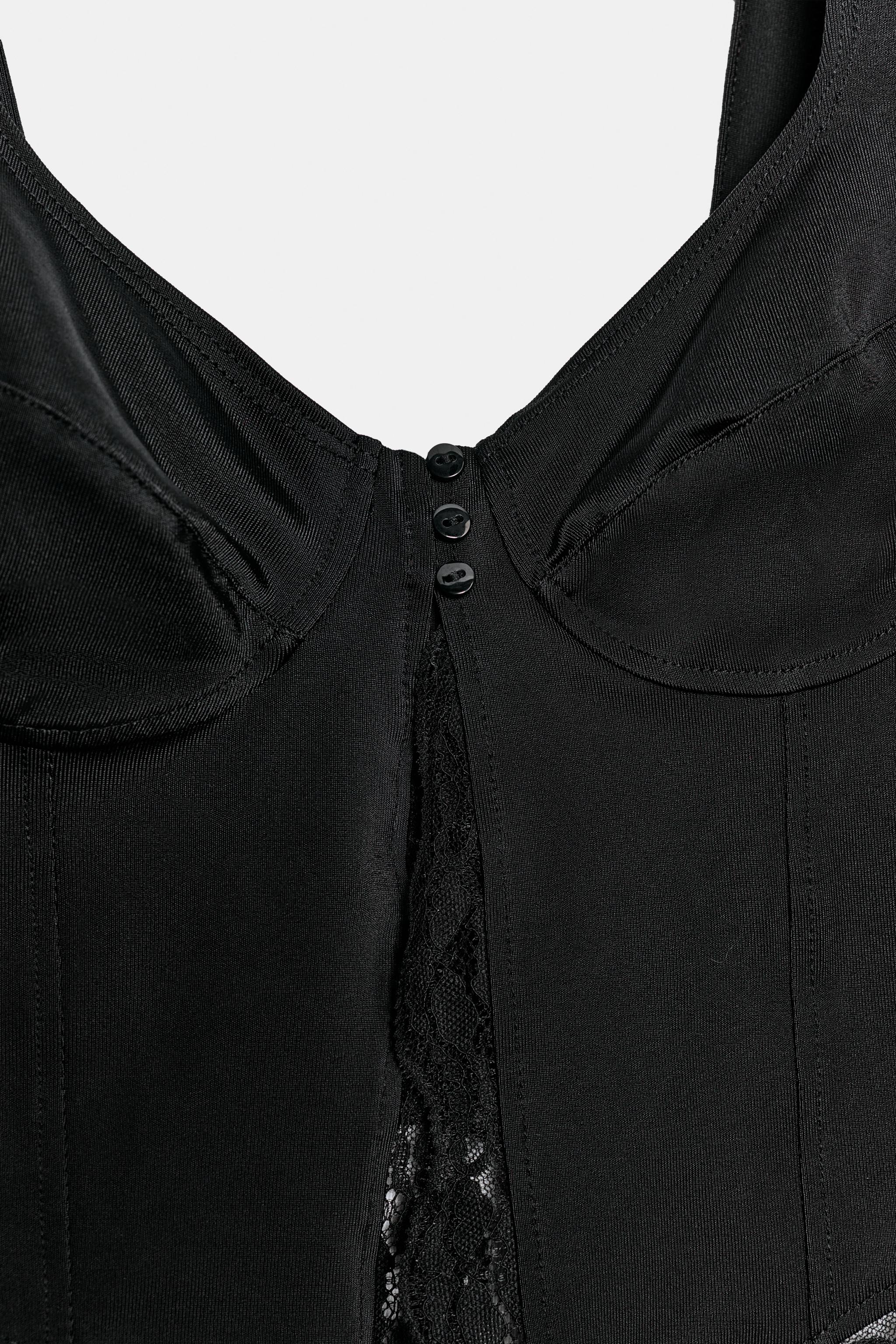 POLYAMIDE LACE BUTTON TOP